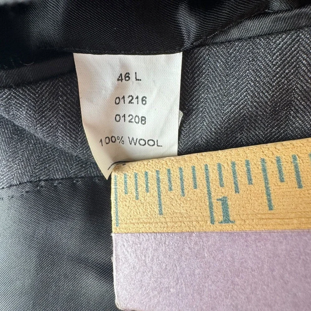 Jos A Bank Signature Collection Blazer 46L Men Charcoal Gray 100% Wool Suit Coat